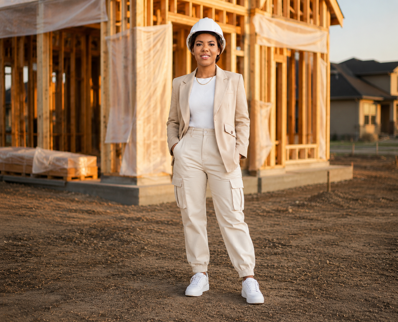 Empire Sunflower Homes founder at job site